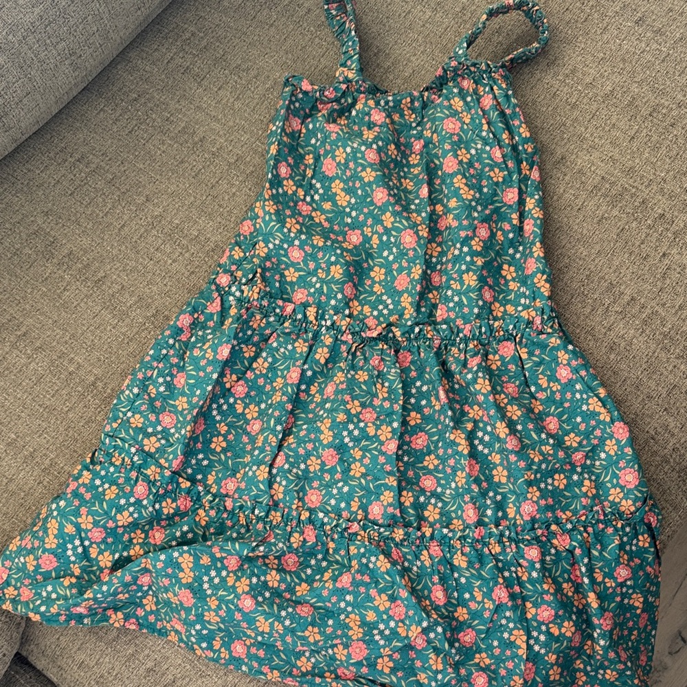 Mango Teal Floral Kids Dress